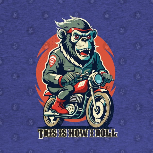 Retro Gorilla Motorcycle by Surrealcoin777